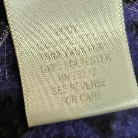 Croft and Barrow Black and Purple Floral Zip-Up Fleece Pocketed Jacket XL - Picture 4 of 7